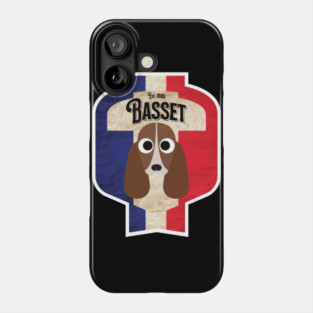 Basset Hound Dog - Distressed French Tricolore Basset Beer Label Design Phone Case