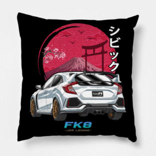 White Honda Civic Type R FK8 Nippon Sun Pillow