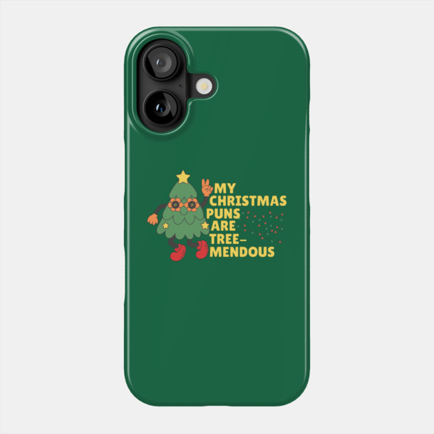 Groovy Tree-Mendous Christmas Pun Phone Case by The WYLD Tribe