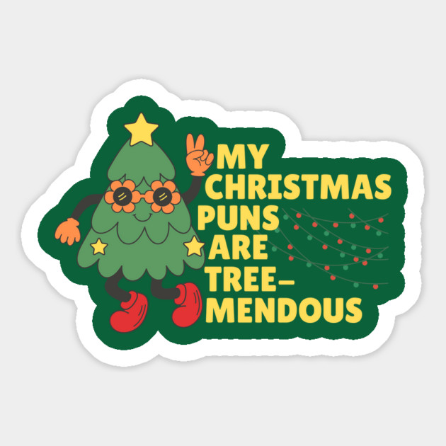 Groovy Tree-Mendous Christmas Pun Magnet by The WYLD Tribe
