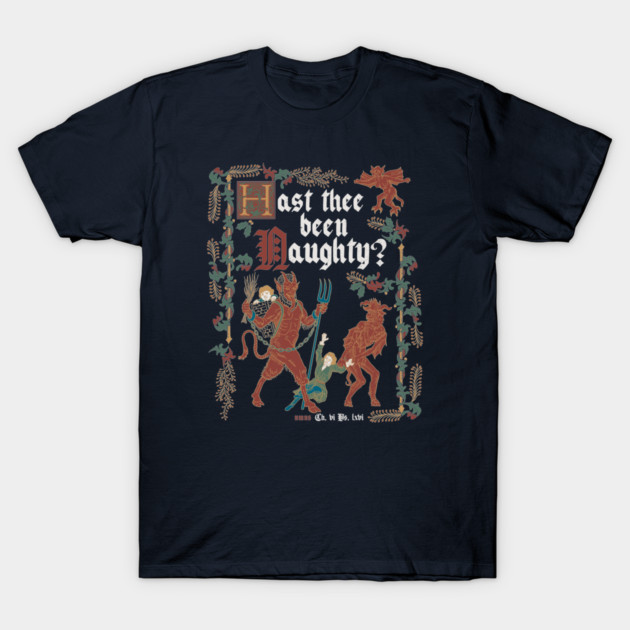 Krampus Medieval Style - Naughty List - Funny Retro Vintage English History T-Shirt by Nemons
