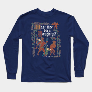 Krampus Medieval Style - Naughty List - Funny Retro Vintage English History Long Sleeve T-Shirt