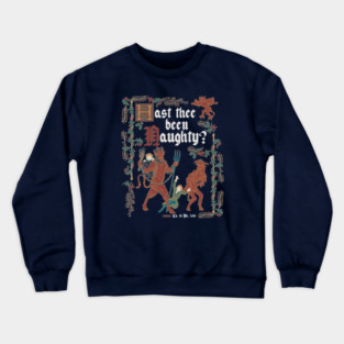 Krampus Medieval Style - Naughty List - Funny Retro Vintage English History Crewneck Sweatshirt