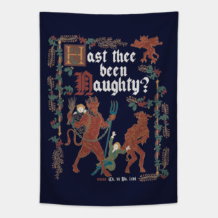 Krampus Medieval Style - Naughty List - Funny Retro Vintage English History Tapestry