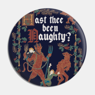 Krampus Medieval Style - Naughty List - Funny Retro Vintage English History Pin