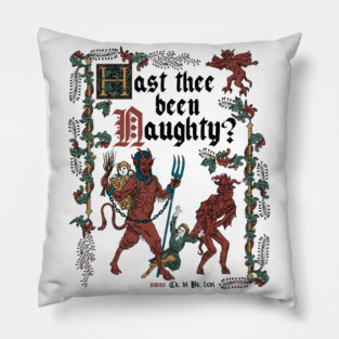 Krampus Medieval Style - Naughty List - Funny Retro Vintage English History II Pillow