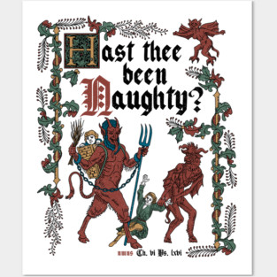 Krampus Medieval Style - Naughty List - Funny Retro Vintage English History II Posters and Art