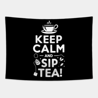 Keep Calm and Sip Tea Tapestry
