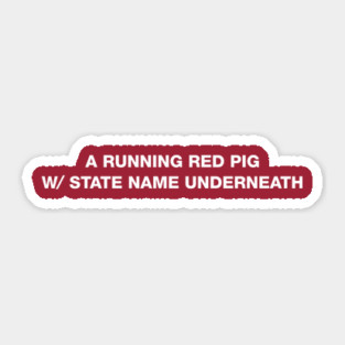 A Running Red Pig Sticker