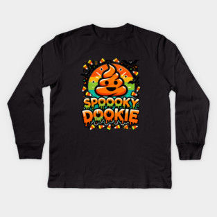 Funny Spooky Poo, Halloween Kids Long Sleeve T-Shirt
