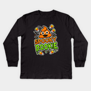 Funny Spooky Poo, Halloween Kids Long Sleeve T-Shirt