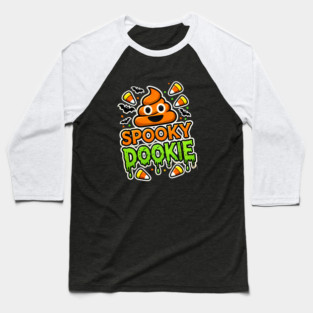Funny Spooky Poo, Halloween Baseball T-Shirt