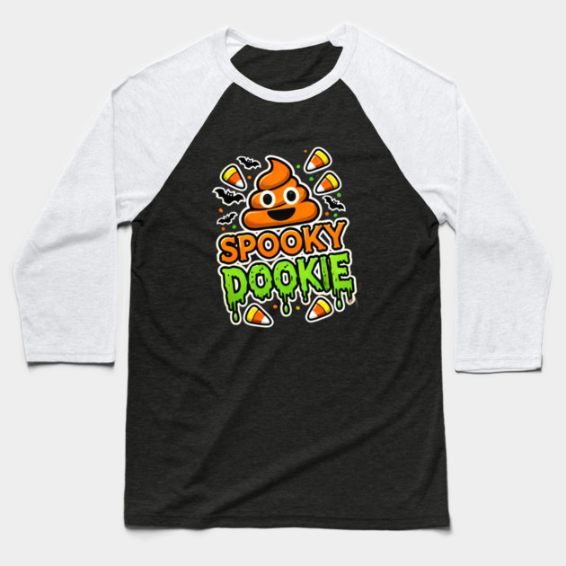 Funny Spooky Poo, Halloween Baseball T-Shirt by logiamerch