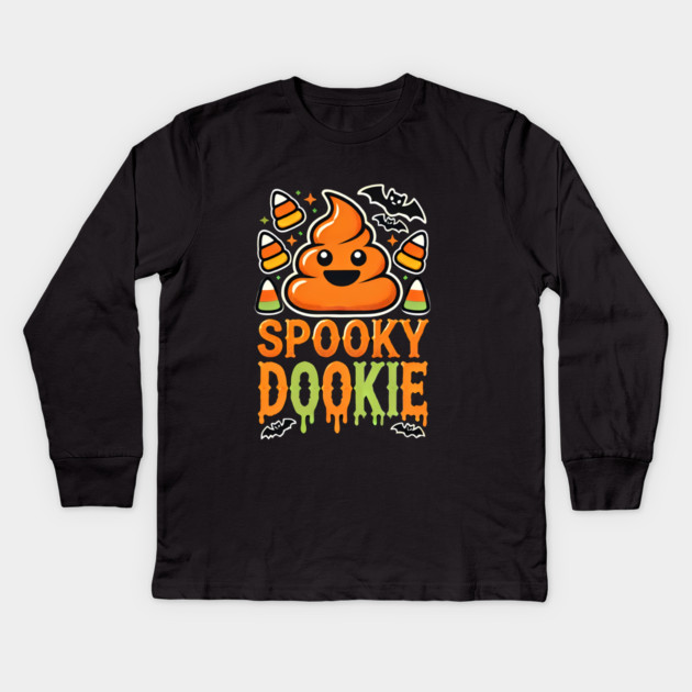 Funny Spooky Poo, Halloween Kids Long Sleeve T-Shirt by logiamerch