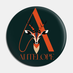 Elegant Antelope - Animal Letters - Alphabet Art Pin