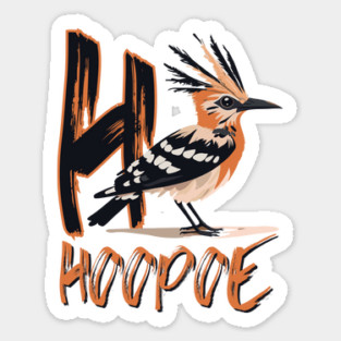 Animal Letters - H for Hoopoe - Cool Typographic Design Magnet