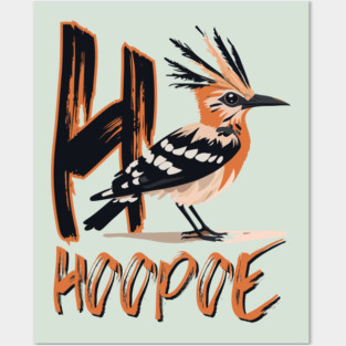 Animal Letters - H for Hoopoe - Cool Typographic Design Posters and Art