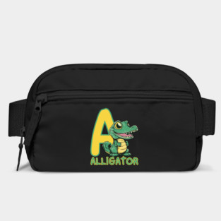 A for Alligator - Alphabet Animals - Cartoon Style for Kids Bag