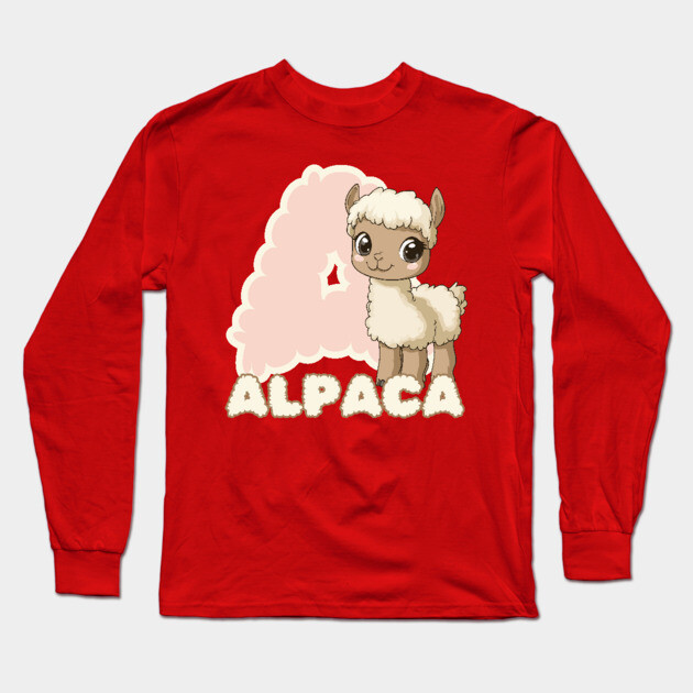 Wooly Alpaca - Alphabet Animals - For Girls Long Sleeve T-Shirt by TuncGK
