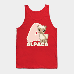 Wooly Alpaca - Alphabet Animals - For Girls Tank Top