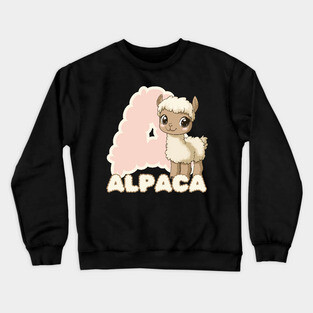 Wooly Alpaca - Alphabet Animals - For Girls Crewneck Sweatshirt