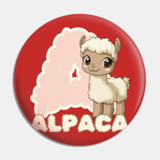 Wooly Alpaca - Alphabet Animals - For Girls Pin