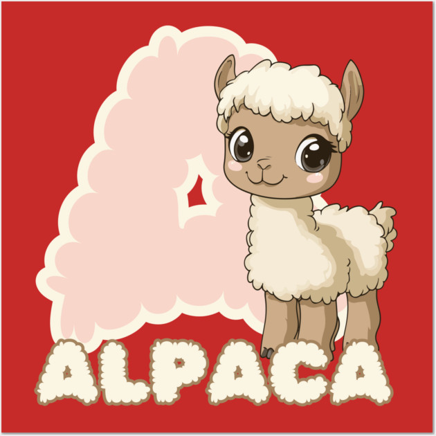 Wooly Alpaca - Alphabet Animals - For Girls Wall Art by TuncGK