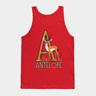 A for Antelope - Boho Style - Alphabet Animals Tank Top