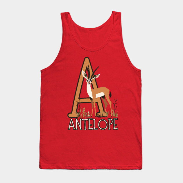 A for Antelope - Boho Style - Alphabet Animals Tank Top by TuncGK