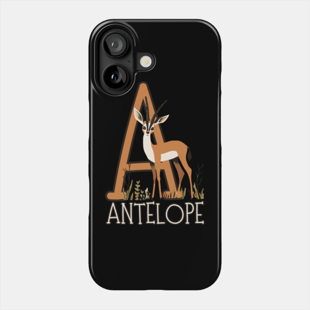 A for Antelope - Boho Style - Alphabet Animals Phone Case by TuncGK
