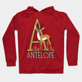 A for Antelope - Boho Style - Alphabet Animals Hoodie