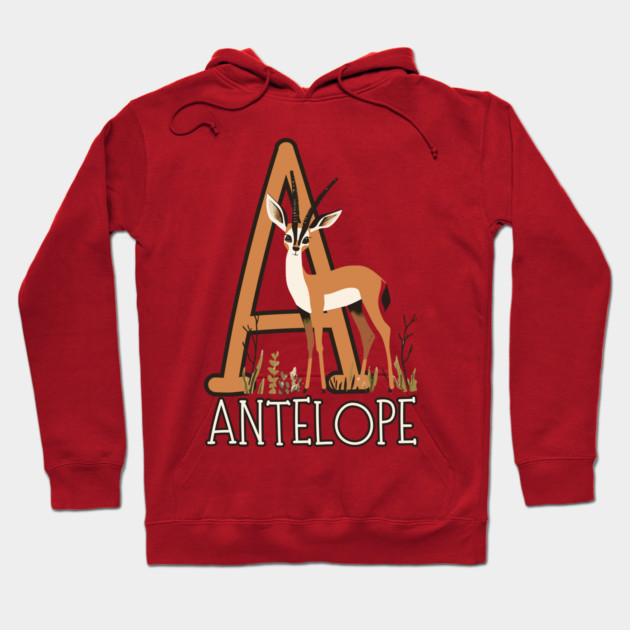 A for Antelope - Boho Style - Alphabet Animals Hoodie by TuncGK