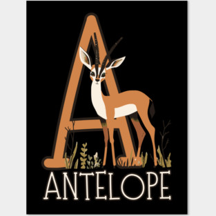 A for Antelope - Boho Style - Alphabet Animals Posters and Art
