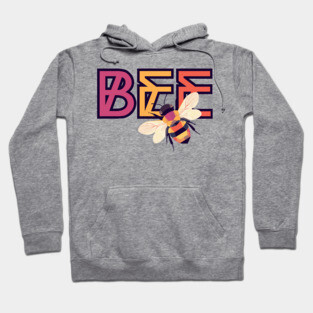 Honey Bee - Geometric 1960s Style Design - Animal Letters Hoodie