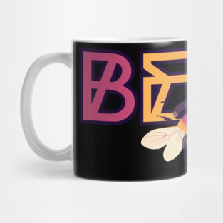 Honey Bee - Geometric 1960s Style Design - Animal Letters Mug