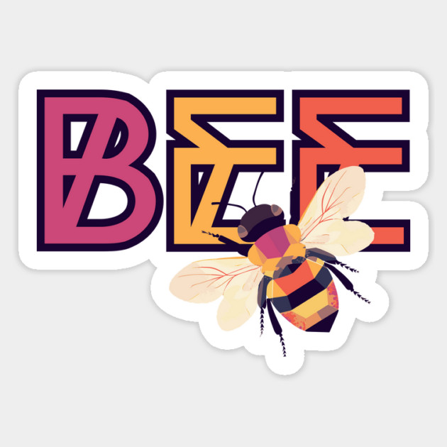 Honey Bee - Geometric 1960s Style Design - Animal Letters Magnet by TuncGK