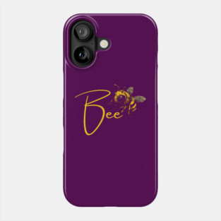 Elegant Gold Honey Bee - Calligraphy - Alphabet Animals Phone Case