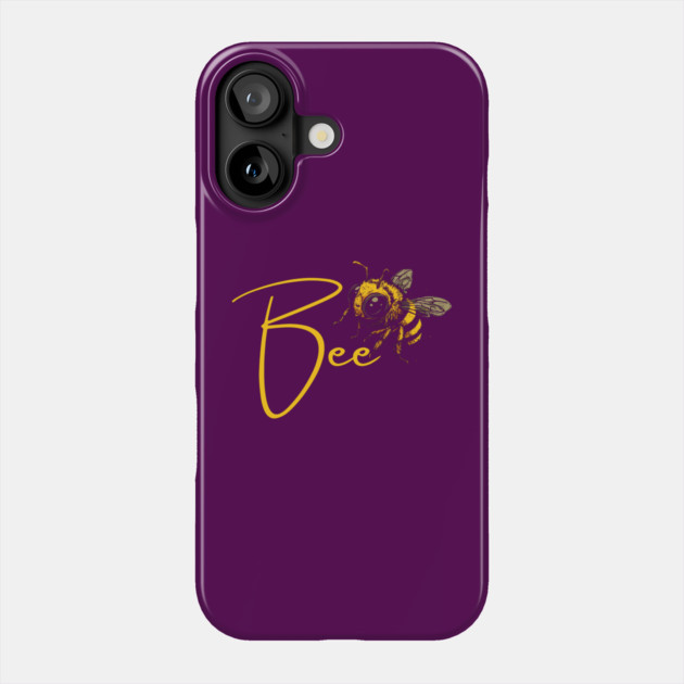 Elegant Gold Honey Bee - Calligraphy - Alphabet Animals Phone Case by TuncGK