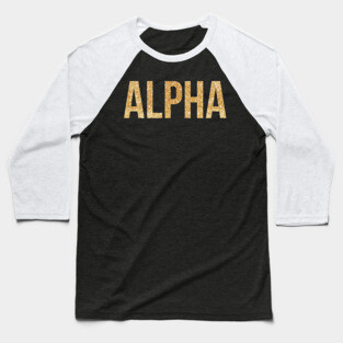 Gold Alpha Baseball T-Shirt