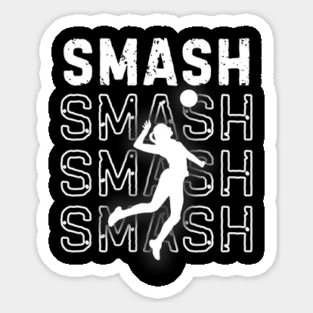 Volleyball Player Smash Distressed Sticker