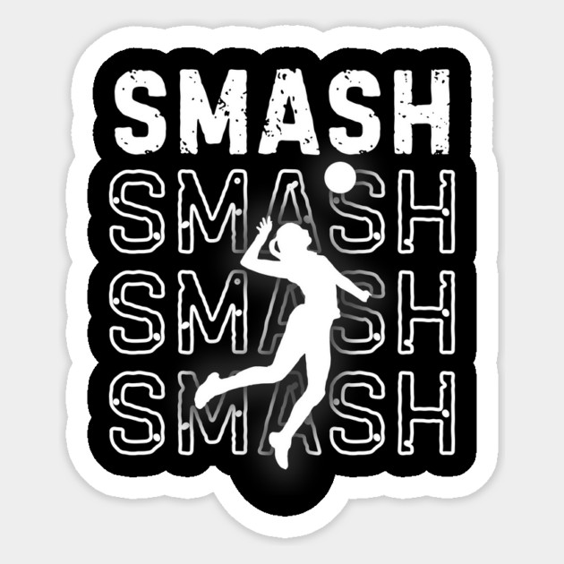 Volleyball Player Smash Distressed Sticker by The WYLD Tribe