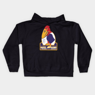 Sticker Hotel Jayhawk Topeka Kansas Kids Hoodie