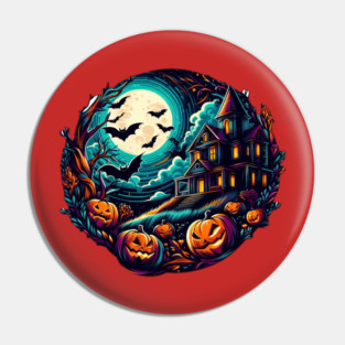 Haunted Night: Halloween Spookhouse Pin