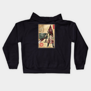 Pyramid head woodblock Kids Hoodie