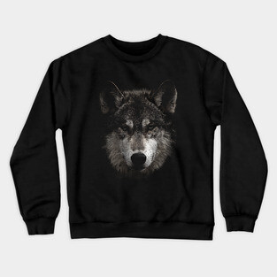 Animal Wolf Halftone Crewneck Sweatshirt