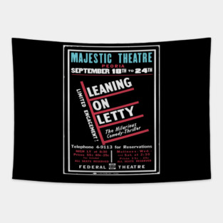 Vintage Theater Poster - Leaning on Letty - 1930's Retro Tapestry
