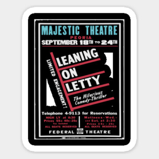 Vintage Theater Poster - Leaning on Letty - 1930's Retro Magnet