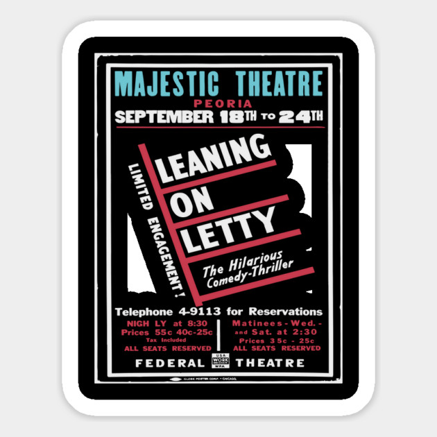 Vintage Theater Poster - Leaning on Letty - 1930's Retro Magnet by TuncGK