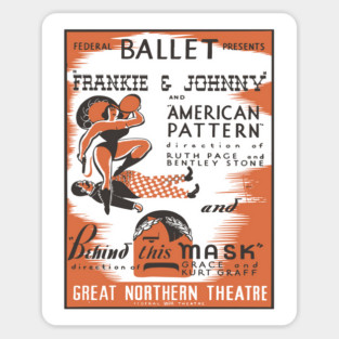 Vintage Ballet Poster - Frankie & Johnny - 1930's Retro Sticker