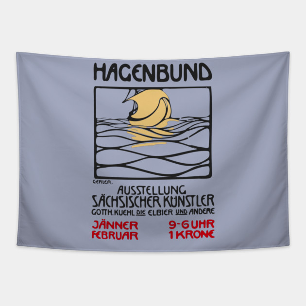 Vintage Exhibition Poster - Hagenbund Saxon Artists - 1930's Retro Tapestry by TuncGK